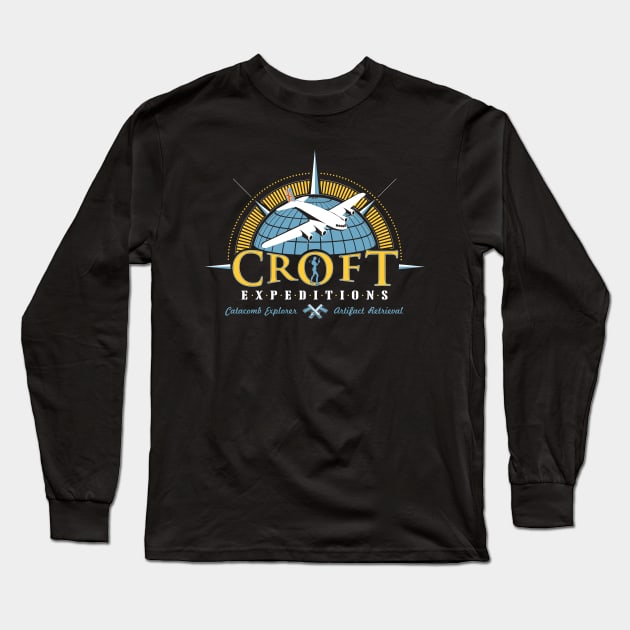 Croft Expeditions Long Sleeve T-Shirt by stevethomasart